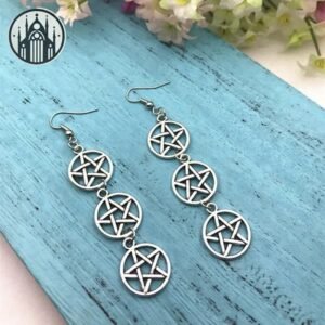 Boucle d’oreille Gothique Pentagramme Zinc — Univers Gothique