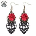 Boucles D’oreilles Gothique Pour Un Style Macabre Unique - Rouge