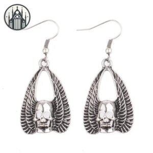 Boucle d&rsquo;oreille Gothique Crâne Ange Alliage — Univers Gothique