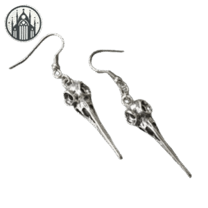 Boucle d&rsquo;oreille Gothique Crâne Oiseau — Univers Gothique