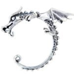 Boucles Oreilles Gothique Dragon Argent