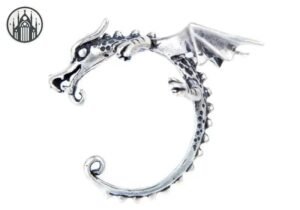 Boucles Oreilles Gothique Dragon Argent — Univers Gothique