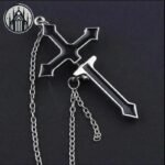 Boucle d&rsquo;oreille Gothique Croix Chaînée — Univers Gothique