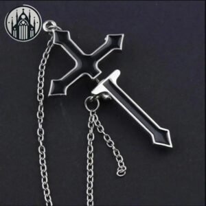Boucle d&rsquo;oreille Gothique Croix Chaînée — Univers Gothique