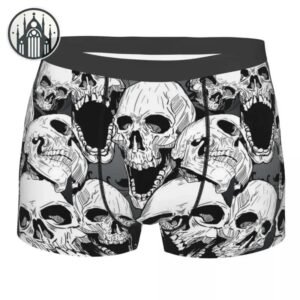 Boxer Gothique Crâne Rieur Polyester — Univers Gothique