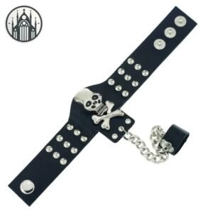 Bracelet Gothique Cuir Audacieux Punk — Univers Gothique