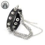 Bracelet Gothique Cuir Punk Pointes — Univers Gothique (vue 4)