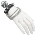 Bracelet Gothique Cuir Punk Pointes — Univers Gothique (vue 3)