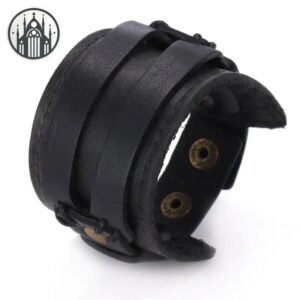 Bracelet Gothique Cuir Homme Punk — Univers Gothique