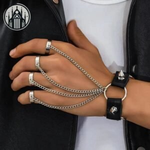 Bracelet Gothique Chaîne Maillons Anneaux — Univers Gothique