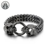 Bracelet Gothique Punk Acier Inoxydable Homme — Univers Gothique (vue 2)