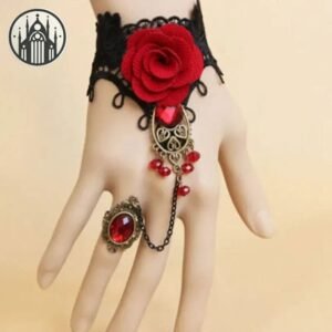 Bracelet Gothique Dentelle Pierres Colorées — Univers Gothique