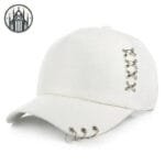Casquette Gothique Punisher: Style Démoniaque! - Blanc