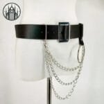 Ceinture Gothique Avec Chaîne Et Anneaux - Livraison Offerte
