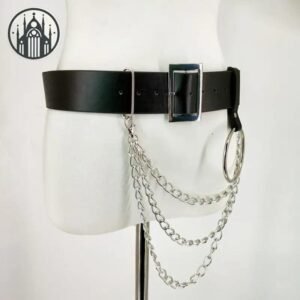 Ceinture Gothique Chaîne Anneaux Cuir — Univers Gothique