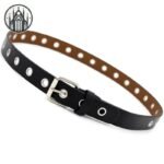 Ceinture Gothique Cuir Œillets Argentés — Univers Gothique (vue 2)