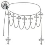 Ceinture Gothique Dark: Chaine De Taille Croix Punk