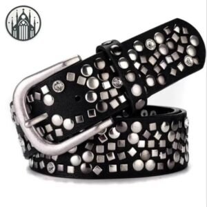 Ceinture Gothique Punk Rivets Cuir — Univers Gothique