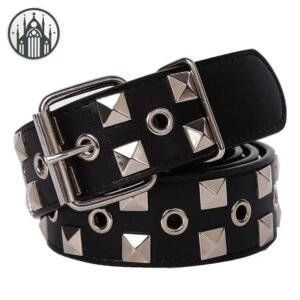 Ceinture Gothique Cuir Clous Pyramidaux — Univers Gothique