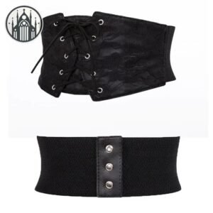 Ceinture Gothique Cuir Dentelle — Univers Gothique