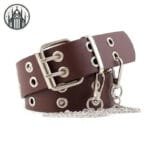 Ceinture Gothique En Faux Cuir Avec Clous Pyramidaux - Marron