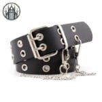 Ceinture Gothique En Faux Cuir Avec Clous Pyramidaux - Noir