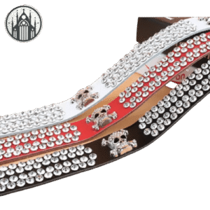 Ceinture Gothique Cuir Strass Clous — Univers Gothique