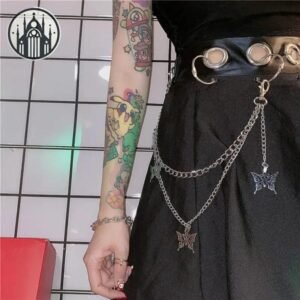 Ceinture Gothique Chaîne Papillon Métal — Univers Gothique