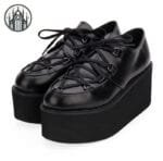 Chaussure Creepers Gothique: Style Démoniaque! - Noir Pu / 34