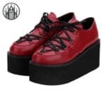 Chaussure Creepers Gothique: Style Démoniaque! - Rouge / 34