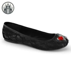 Ballerines Gothiques Dentelle Vegan Noir — Univers Gothique