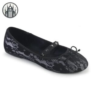 Ballerines Gothiques Dentelle Clous Noire — Univers Gothique