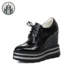 Chaussures Creepers Gothique Cuir: Le Look De L’enfer! - Noir / 33