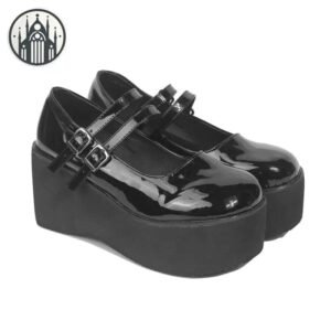 Chaussures Gothiques Lolita Simili Cuir Talon — Univers Gothique