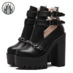Chaussures Gothiques à Talon Carré - Nouvel Arrivage Infernal!