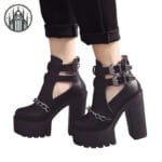 Chaussures Gothiques à Talon Carré - Nouvel Arrivage Infernal!
