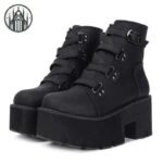Bottes Gothiques Talon Carré Zigzag — Univers Gothique