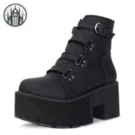 Bottes Gothiques Talon Carré Zigzag — Univers Gothique (vue 5)