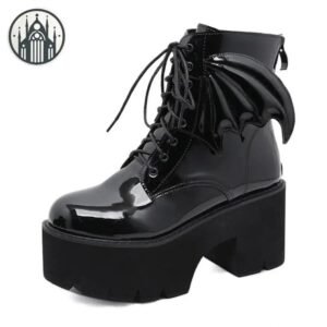 Chaussures Gothiques Femme Chauve-Souris Verni — Univers Gothique