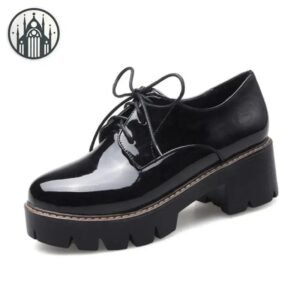 Bottes Gothiques Femme Simili Talon Rond — Univers Gothique