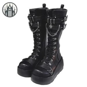 Bottes Gothiques Lacets Simili Cuir — Univers Gothique