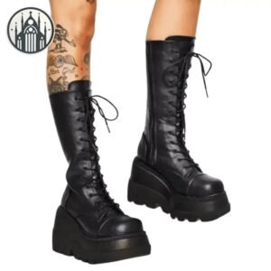 Bottes Gothiques Simili Cuir Robustes — Univers Gothique
