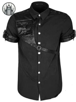 Chemise Gothique Steampunk Harnais Cuir — Univers Gothique