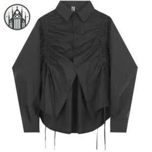 Haut Gothique Streetwear Coton Noir — Univers Gothique