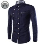 Chemise Gothique Femme En Coton Biologique - Livraison Offerte - Bleu / m