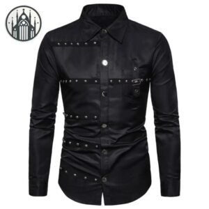 Chemise Gothique Rivets Coton Homme — Univers Gothique