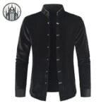 Chemise Gothique Homme En Velours Avec Boutons Pressions Et Doublure - Livraison Offerte - Xs