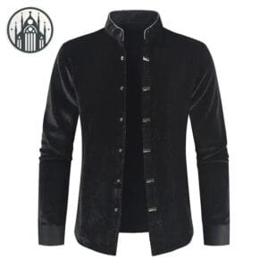 Chemise Gothique Homme En Velours Avec Boutons Pressions Et Doublure - Livraison Offerte 2 Chemise Gothique Homme En Velours Avec Boutons Pressions Et Doublure - Livraison Offerte - Xs