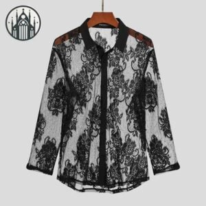 Chemise Gothique Dentelle Maille Homme — Univers Gothique