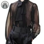 Chemise Gothique Sexy Avec Cravate Noeud Intégrée